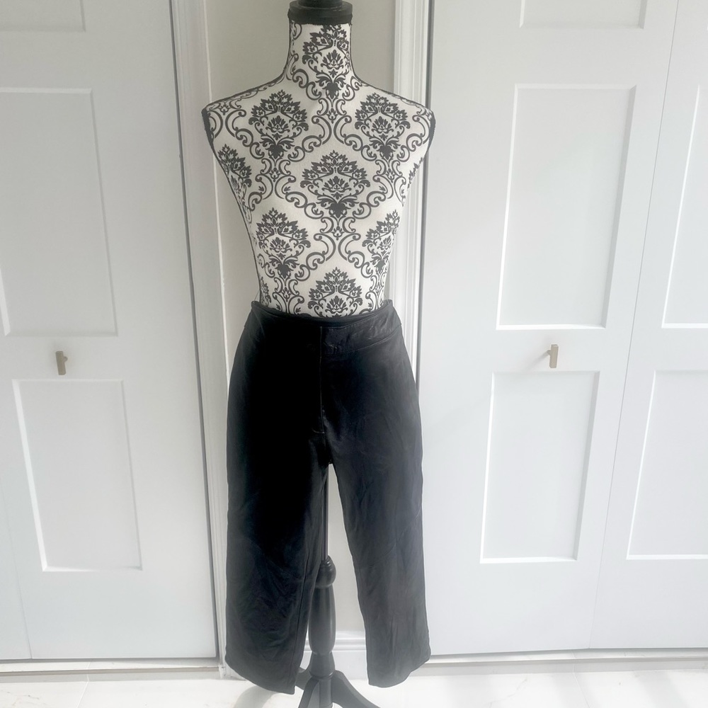 Black Leather cropped pant